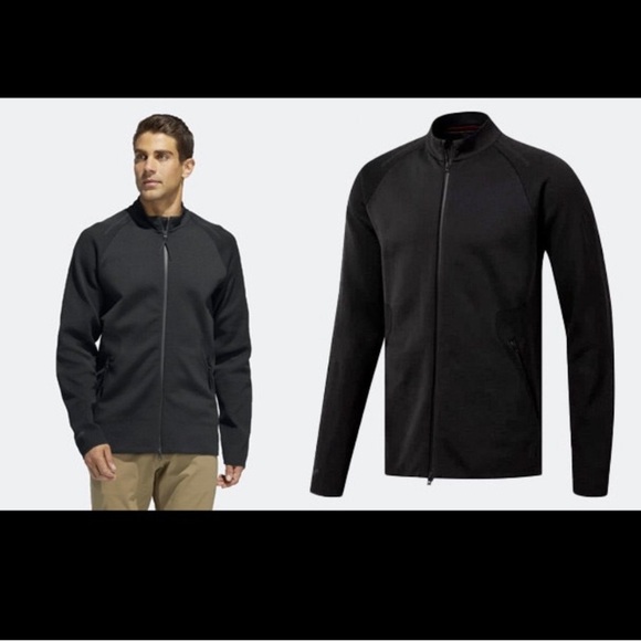 Adidas Golf ADICROSS PRIMEKNIT Bomber Black Jacket Zip Front size M - Picture 2 of 9